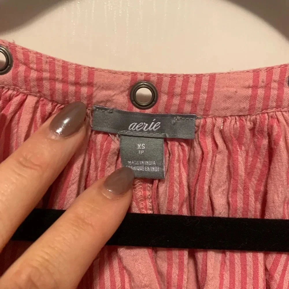 Aerie Striped Flowy Lightweight Blouse - Picture 6 of 7